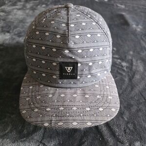 Vissla Gray Geometric Wave Print Packable Foldable Camp Hat Adjustable Strapback